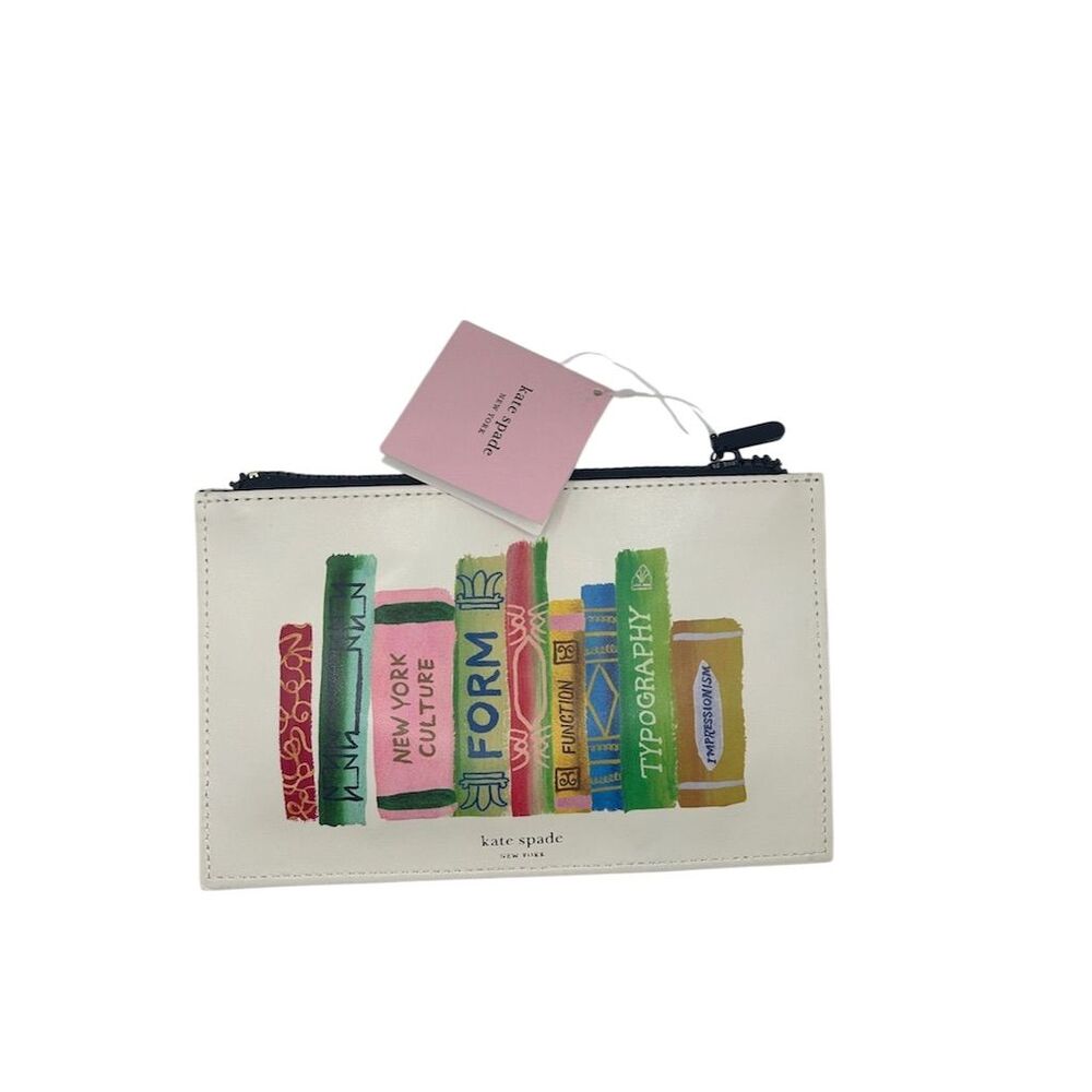 Kate Spade Bookshelf Pencil Pouch with Office Supplies - Picture 2 of 3